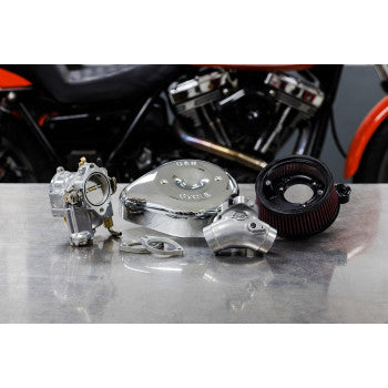 S&S Cycle Super E Carburetor with Stealth Air Cleaner Kit - Chrome - Twin Cam