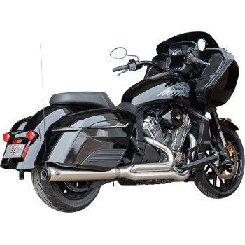 S&S Cycle 2-into-1 Qualifier Exhaust System - Brushed Stainless Steel - 49 State - Indian with PowerPlus