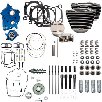 S&S Cycle 124" Power Package - Gear Drive - Highlighted Fins - Black Pushrod Tubes - 107" M8