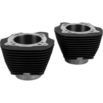 S&S Cycle Cylinder Set - 4.320" Bore - Unhoned - Black w/o Highlighted Fins - M8