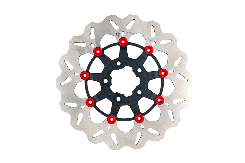 GBRAKES ROTOR 11.8"FLOATING WAVE FR BLACK/RED BUTTONS