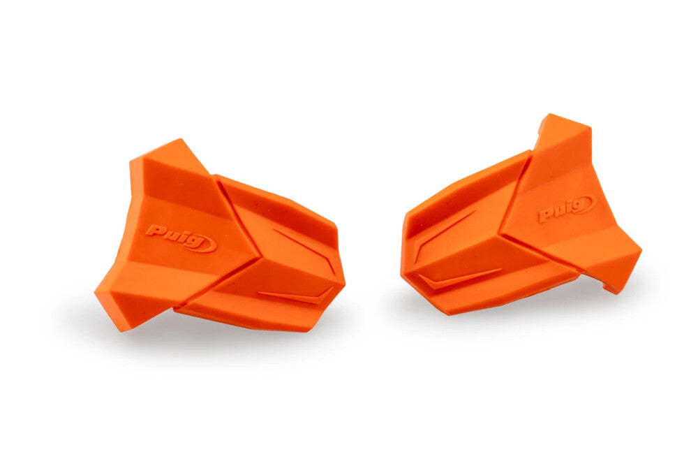 PUIG RUBBER END REPLACEMENT FRAME SLIDER R19 PAIR ORANGE
