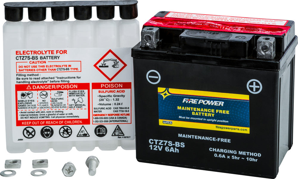 Fire Power Battery CTZ7S-BS Maintenance Free - Honda/KTM/Suzuki+