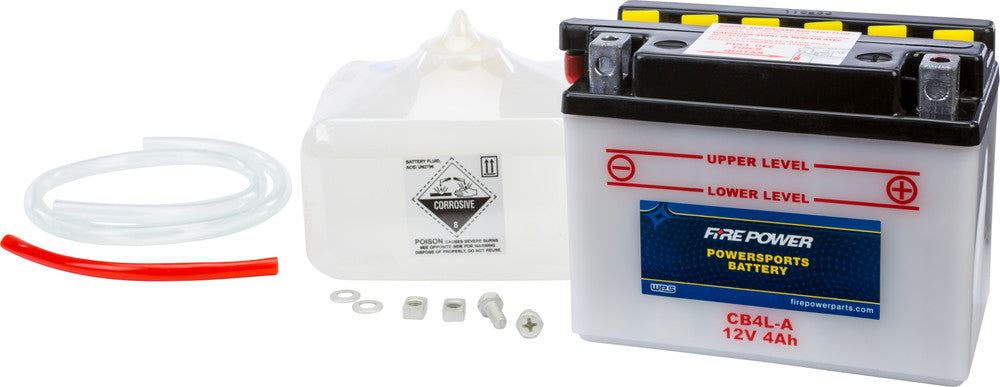 Fire Power Battery w/Acid CB4L-A 12V Heavy Duty - Kawasaki