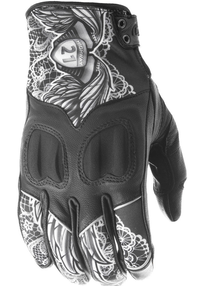 Highway 21 Women's Vixen Black/White Lace Gloves