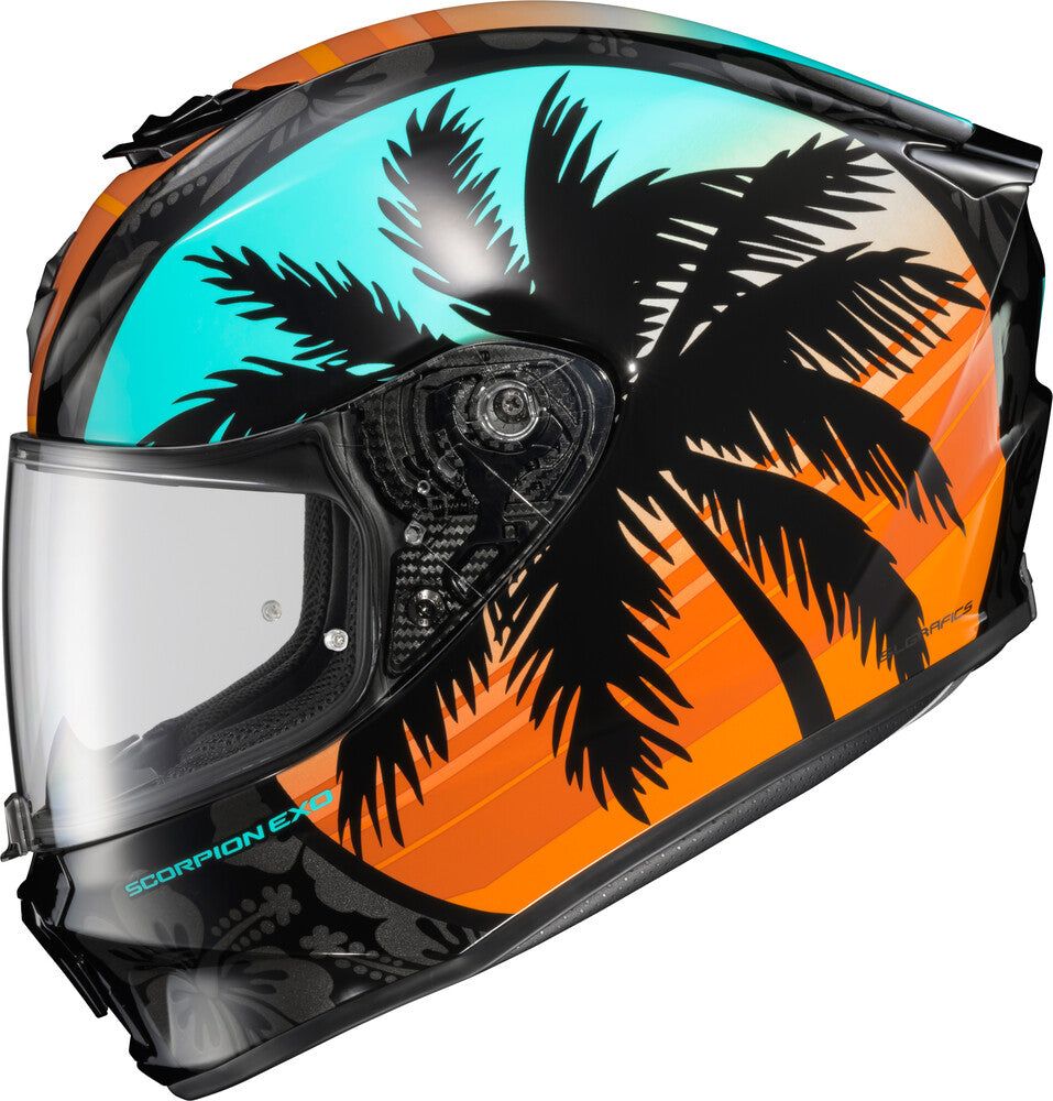 EXO-R330 FULL-FACE HELMET TUBBS LIGHT BLUE/ORANGE SM