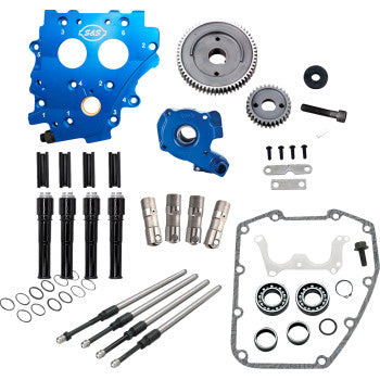 S&S Cycle Cam Chest Kit without Cams - Gear Drive - Oil Cooled - Black Pushrods - Twin Cam
