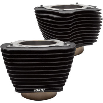 S&S Cycle Big Bore Cylinder Set - 4.250" - Wrinkle Black w/o Highlighted Fins - M8