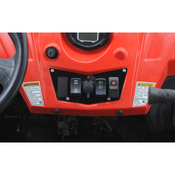 Moose Offroad Center Dash Plate Dash Plate - 4 Switch - Black