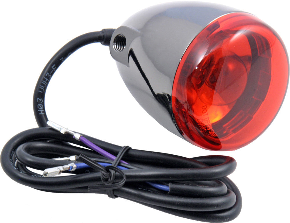 BULLET TURN SIGNAL BLACK NICKE RED LENS