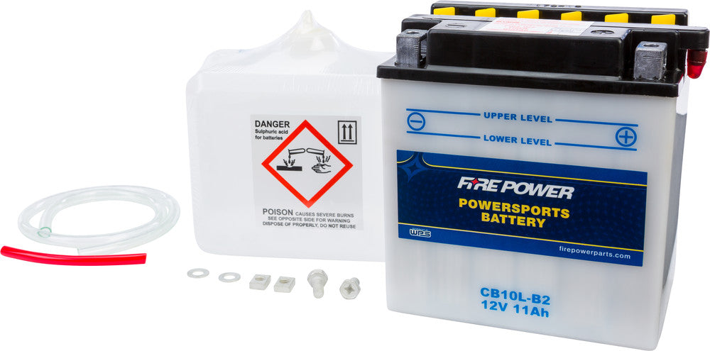 Fire Power Battery w/Acid CB10L-B2 12V Heavy Duty