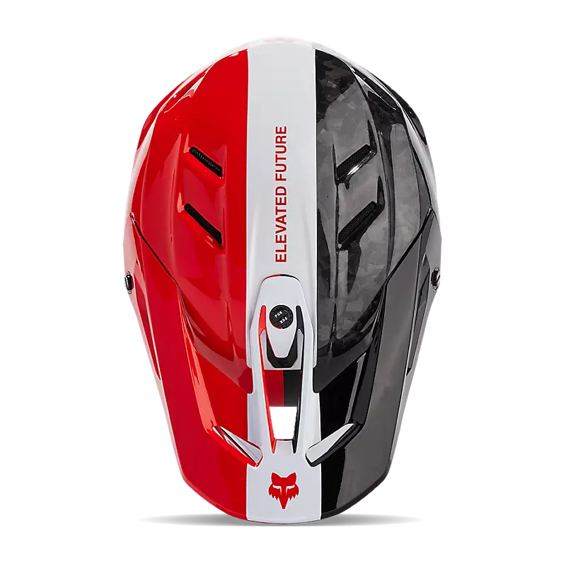Fox Racing V3 RS Optical Red/White Helmet (M)
