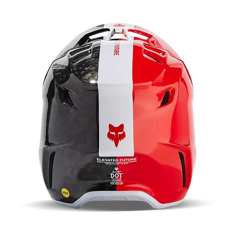 Fox Racing V3 RS Optical Red/White Helmet (M)