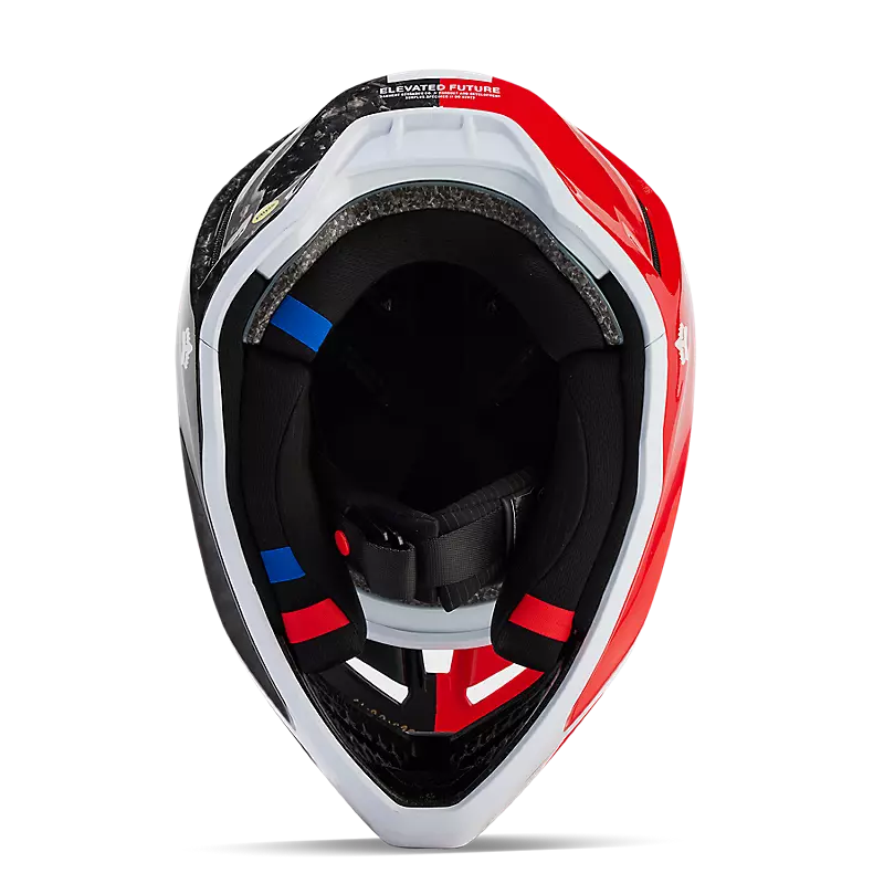 Fox Racing V3 RS Optical Red/White Helmet (M)