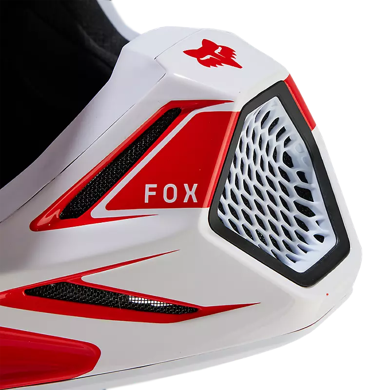 Fox Racing V3 RS Optical Red/White Helmet (M)