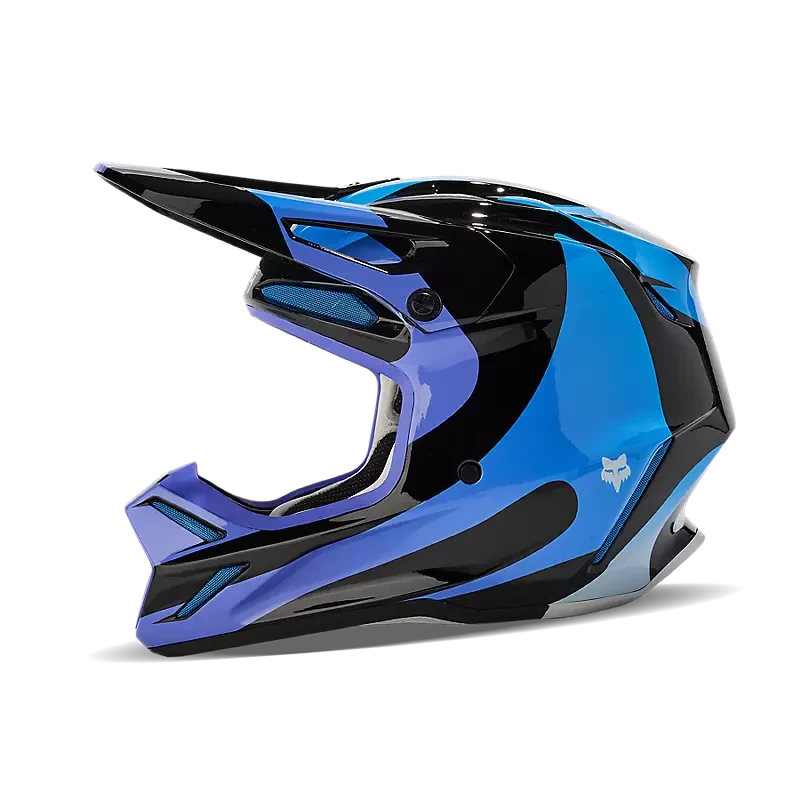 Fox Racing V3 Magnetic Black/Blue/Purple Helmet (M)