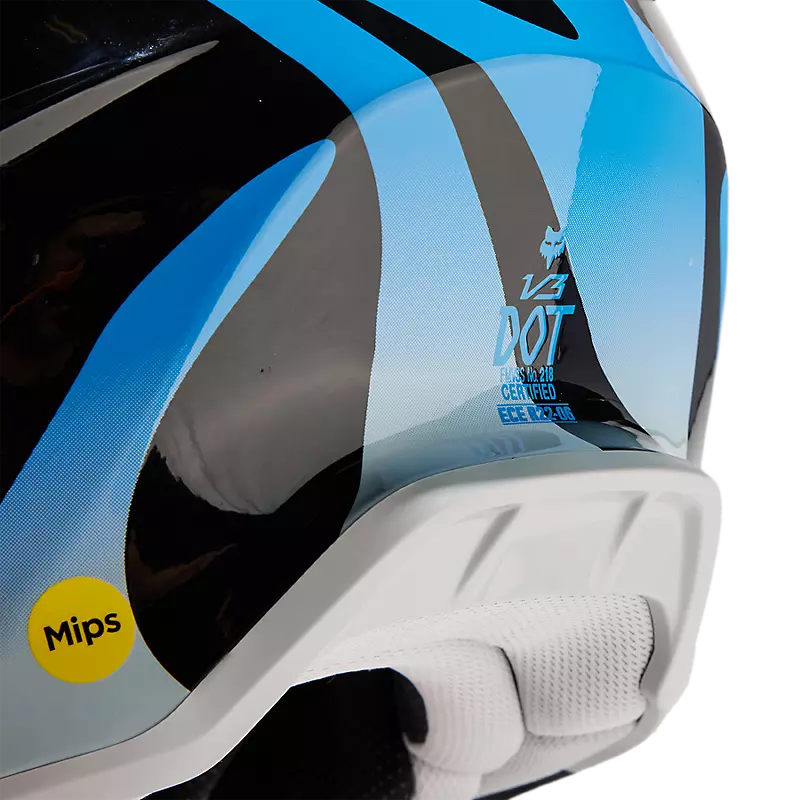 Fox Racing V3 Magnetic Black/Blue/Purple Helmet (M)