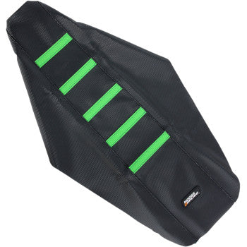 Moose Offroad Ribbed Seat Cover Ribbed Seat Cover - Black Cover/Green Ribs - Kawasaki