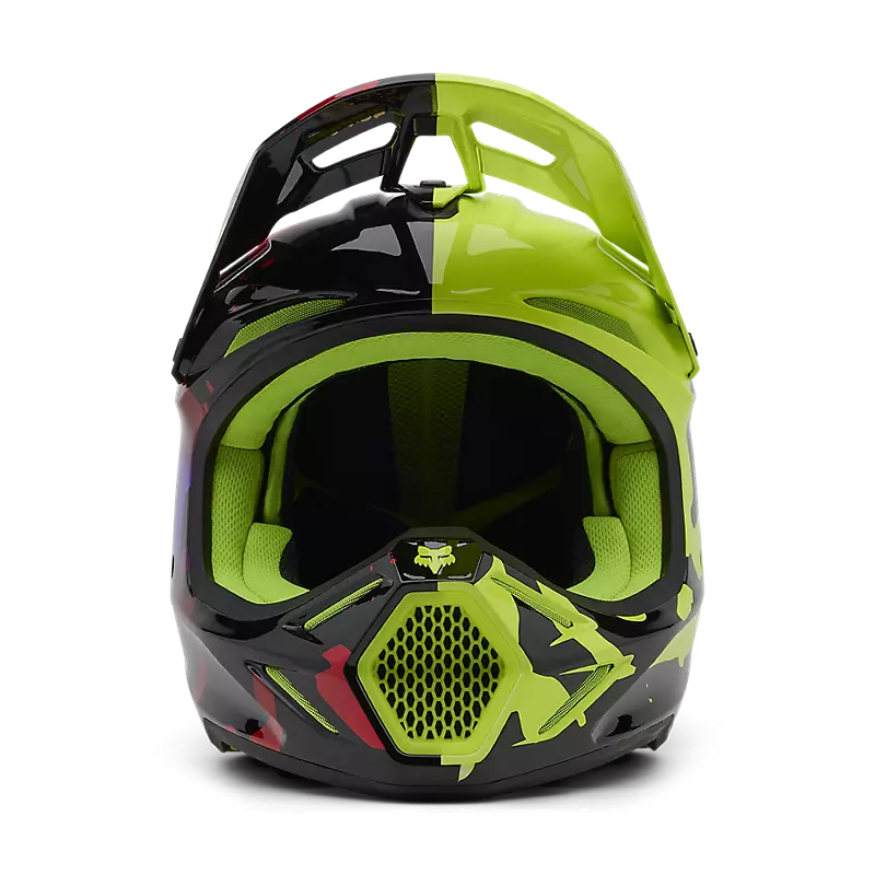 Fox Racing V3 Throttle Fluorescent Yellow Helmet