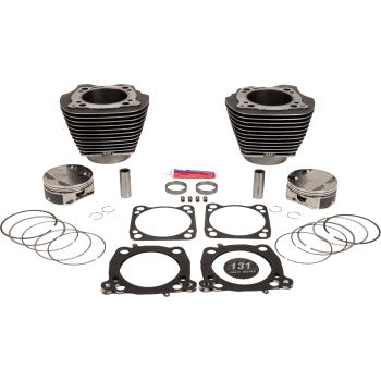 S&S Cycle Cylinder Kit - 131" Stroker Cylinder - Black Granite w/Highlights - M8