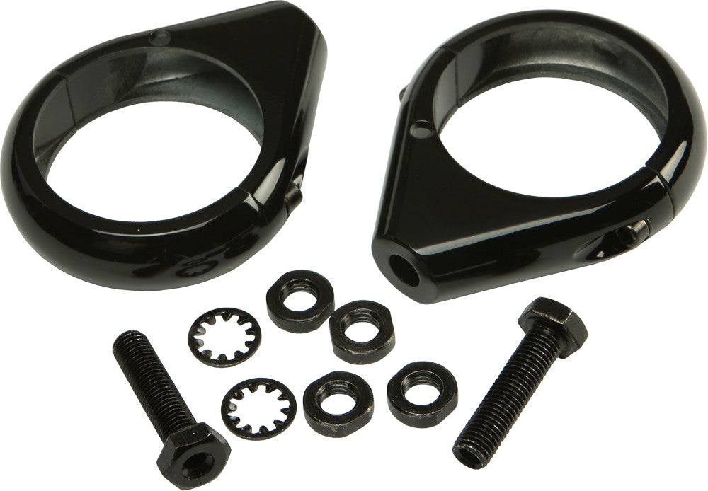 HARDDRIVE TURNSIGNAL CLAMPS 49MM PR BLACK