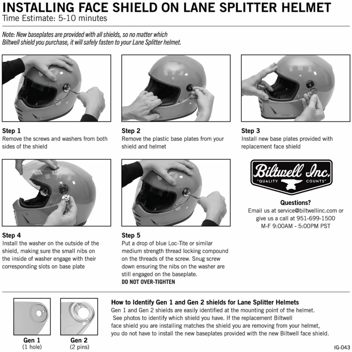Lane Splitter Helmet Pinlock® ProtecTINT Shield