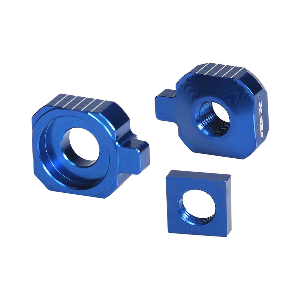RFX REAR AXLE BLOCKS BLUE HUSQ/KTM/GAS