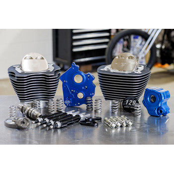 S&S Cycle 129" Power Package Engine Performance Kit - Gear Drive - Oil Cooled - Highlighted Fins - M8