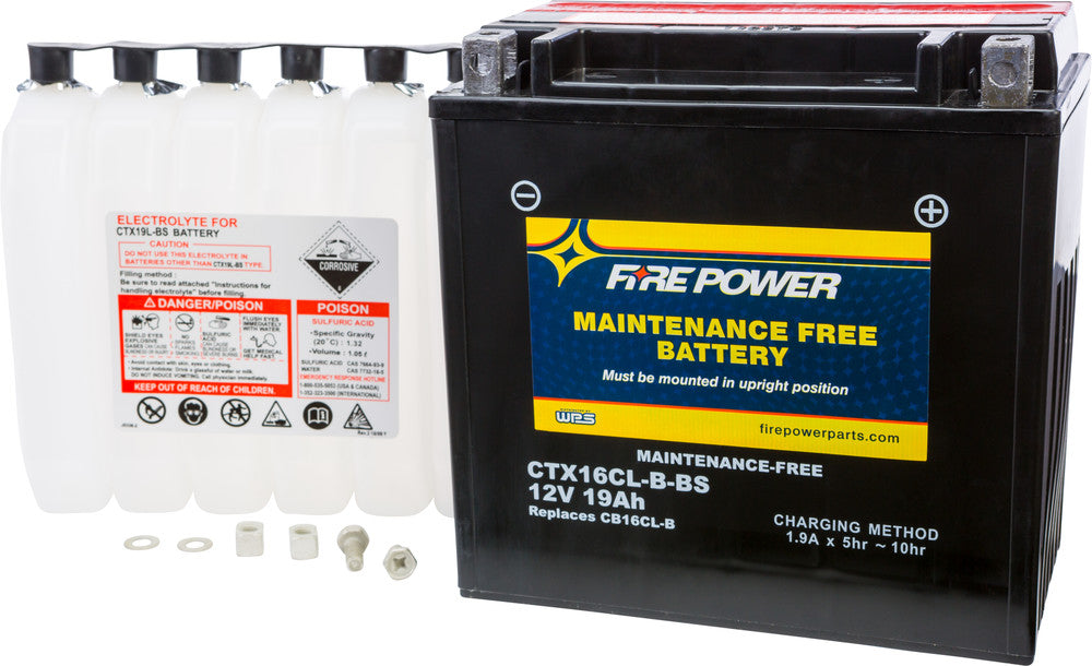 Fire Power Battery CTX16CL-B-BS Maintenance Free - Kawasaki/Polaris