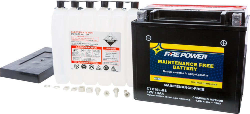 Fire Power Battery CTX19L-BS Maintenance Free - Harley Davidson/Kawasaki