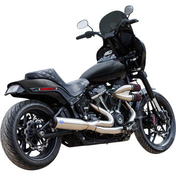 S&S Cycle 2-into-1 Qualifier Exhaust System - Race Only - Brushed Stainless