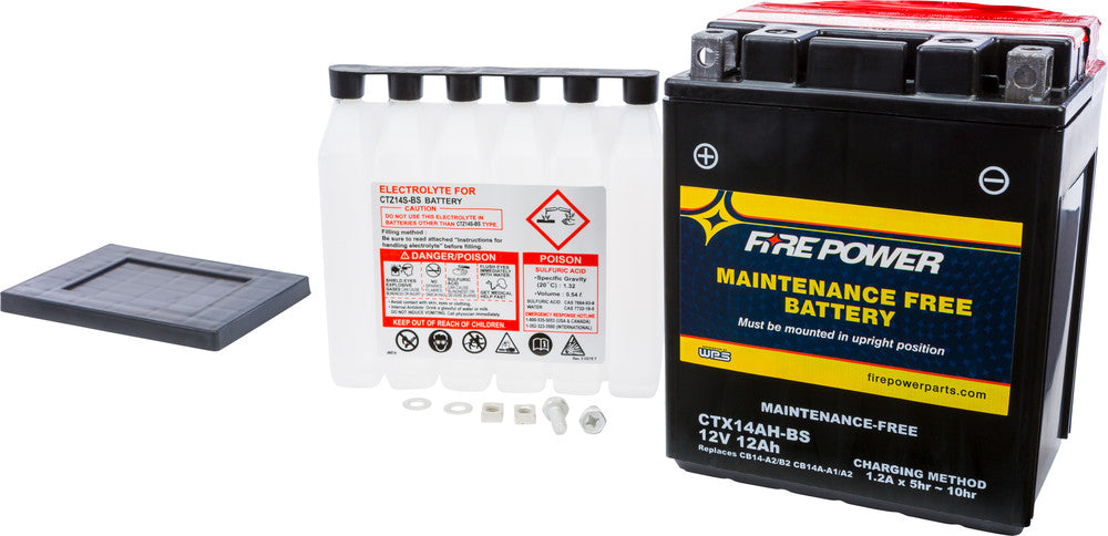 Fire Power Battery CTX14AH-BS Maintenance Free - Bombardier/Honda/Indian+