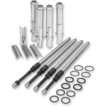 S&S Cycle Quickee Pushrod Kit with Chrome Covers - Twin Cam