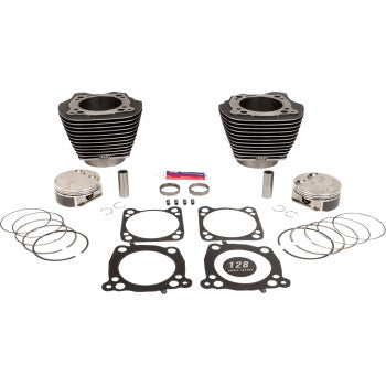 S&S Cycle Cylinder Kit - 128" Big Bore - Black Granite w/Highlights - 114"/117" M8