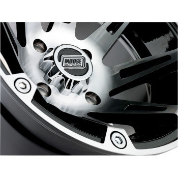 Moose Offroad Wheel - 387X - Front - Machined Black - 12x7 - 4/110 - 4+3