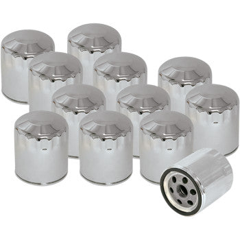 S&S Cycle Oil Filters - Chrome - 12-Pack