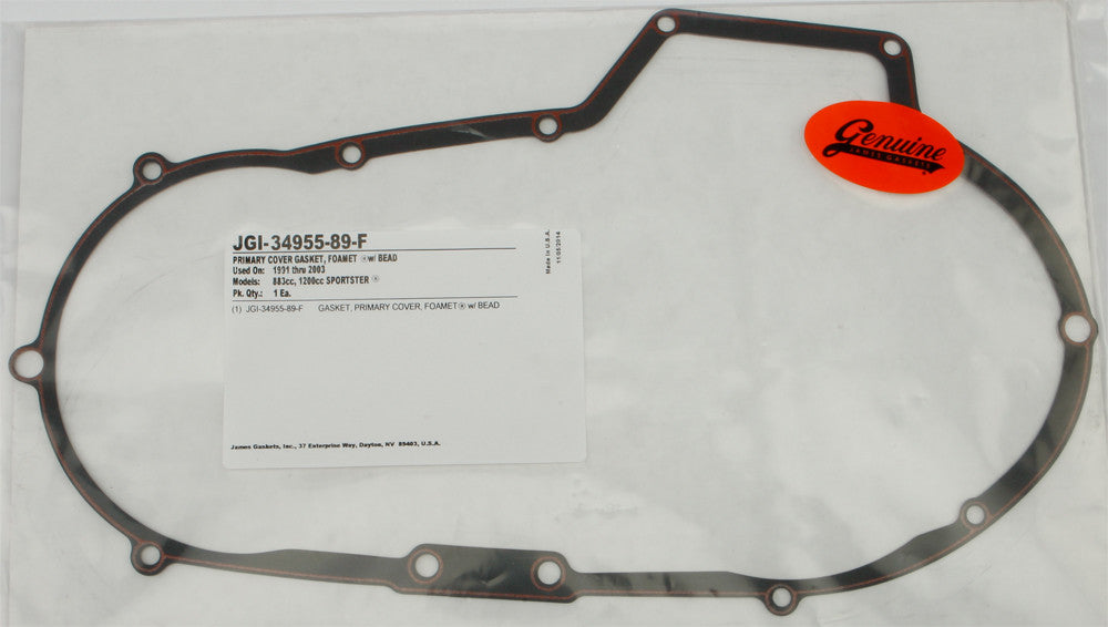 JAMES GASKETS GASKET PRIMARY COVER XL FOAM 1/PK 34955-89-F