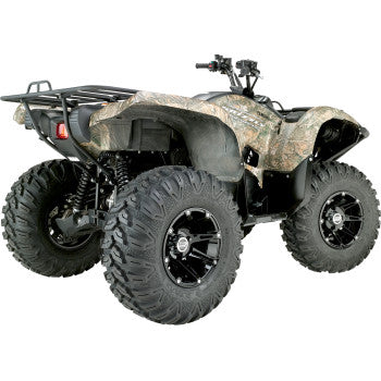 Moose Offroad 387X Wheel - Front/Rear - Machined Black - 12x8 - 4/4 - 4+4