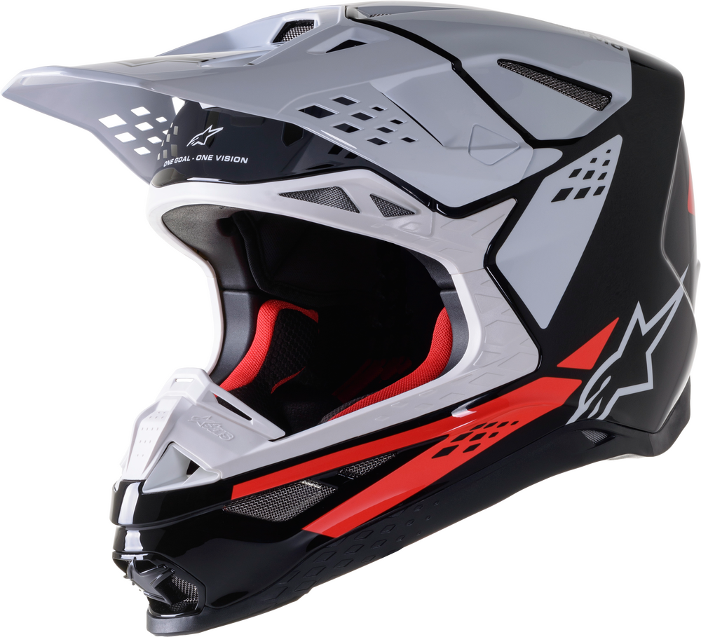 Alpinestars S.Tech S-M8 Factory Helmet Black/White/Red Fluo Glossy XL