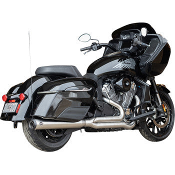S&S Cycle 2-into-1 Qualifier Exhaust System - Brushed Stainless Steel - Race Only - Indian with PowerPlus