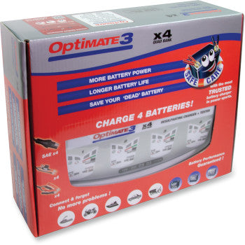 Tecmate OptiMate™ 3 Multi-Battery Charger and Maintainer - 4 Bank