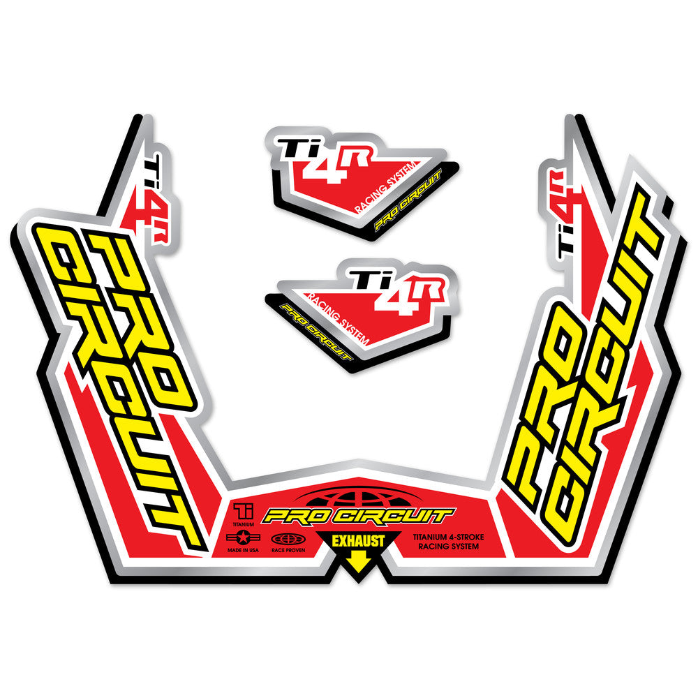 PRO CIRCUIT TI-4R STICKER KIT REPLACEMENT MUFFLER STICKERS