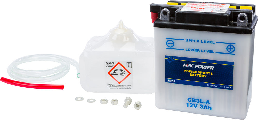 Fire Power Battery w/Acid CB3L-A 12V Heavy Duty - Honda