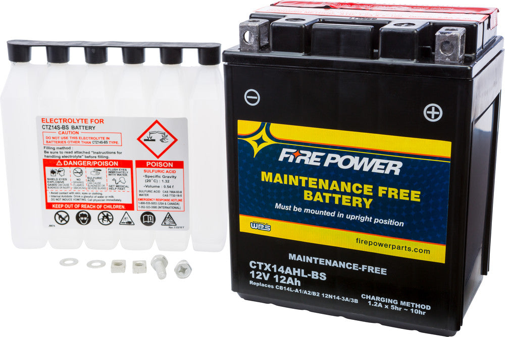 Fire Power Battery CTX14AHL-BS Maintenance Free - Kawasaki/Yamaha+