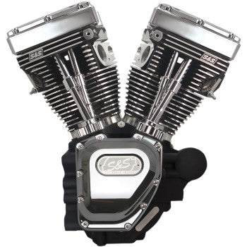 S&S Cycle T111 Long Block Engine - Wrinkle Black and Chrome - Touring