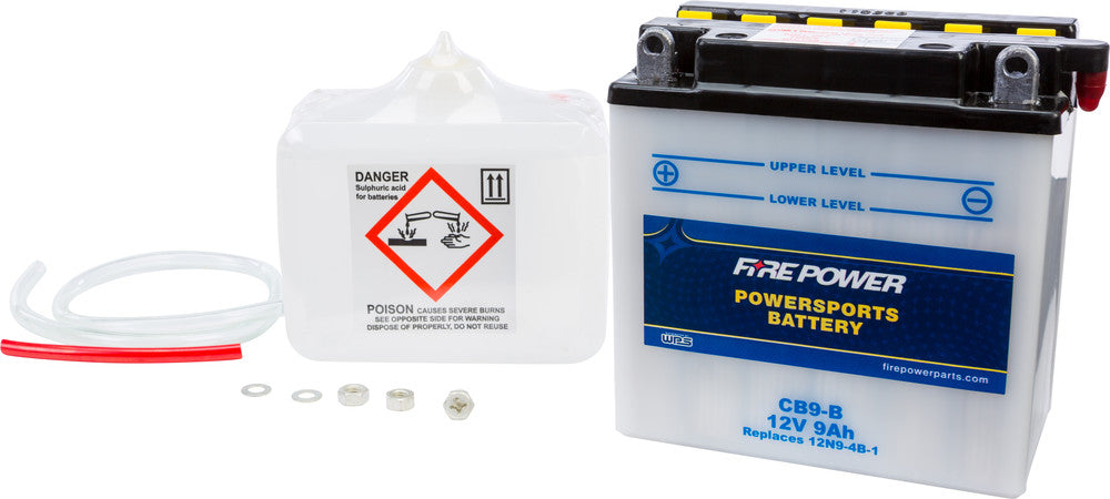 Fire Power Battery w/Acid CB9-B 12V Heavy Duty - Aprilia/Honda/Kawasaki