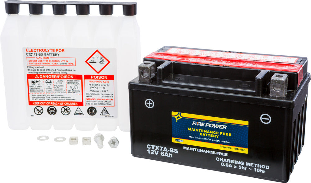 Fire Power Battery CTX7A-BS Maintenance Free - Aprilia/Honda/Kasea