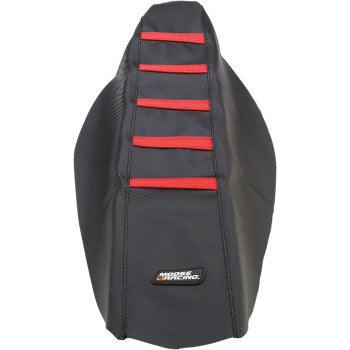 Moose Offroad Ribbed Seat Cover Ribbed Seat Cover - Black Cover/Red Ribs - Honda