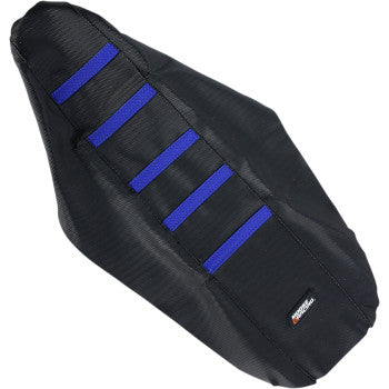 Moose Offroad Ribbed Seat Cover Ribbed Seat Cover - Black Cover/Blue Ribs - Yamaha