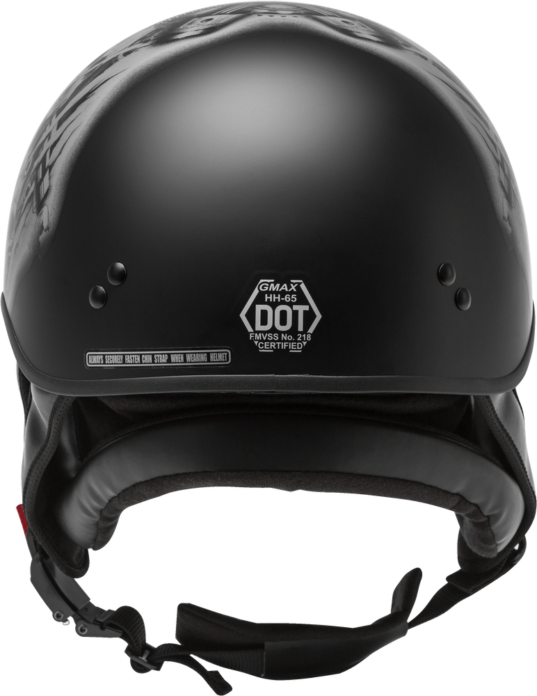 GMAX HH-65 Half Helmet Tormentor Naked Matte Black/Silver